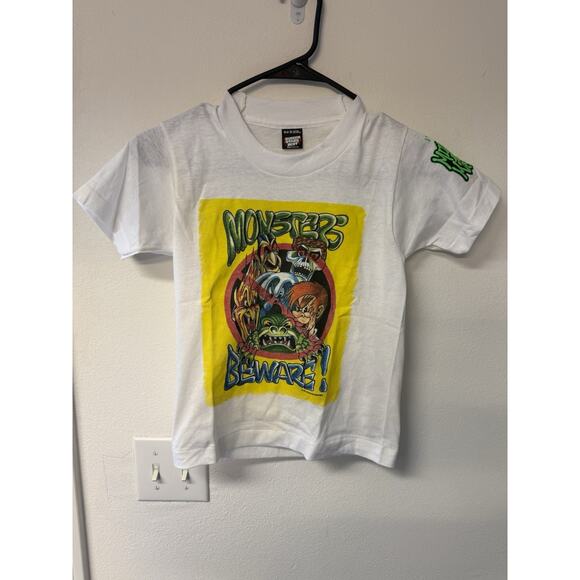 Vintage Monster Masher 1991 Graphic Screen Stars Best USA Tee Shirt Size 10-12